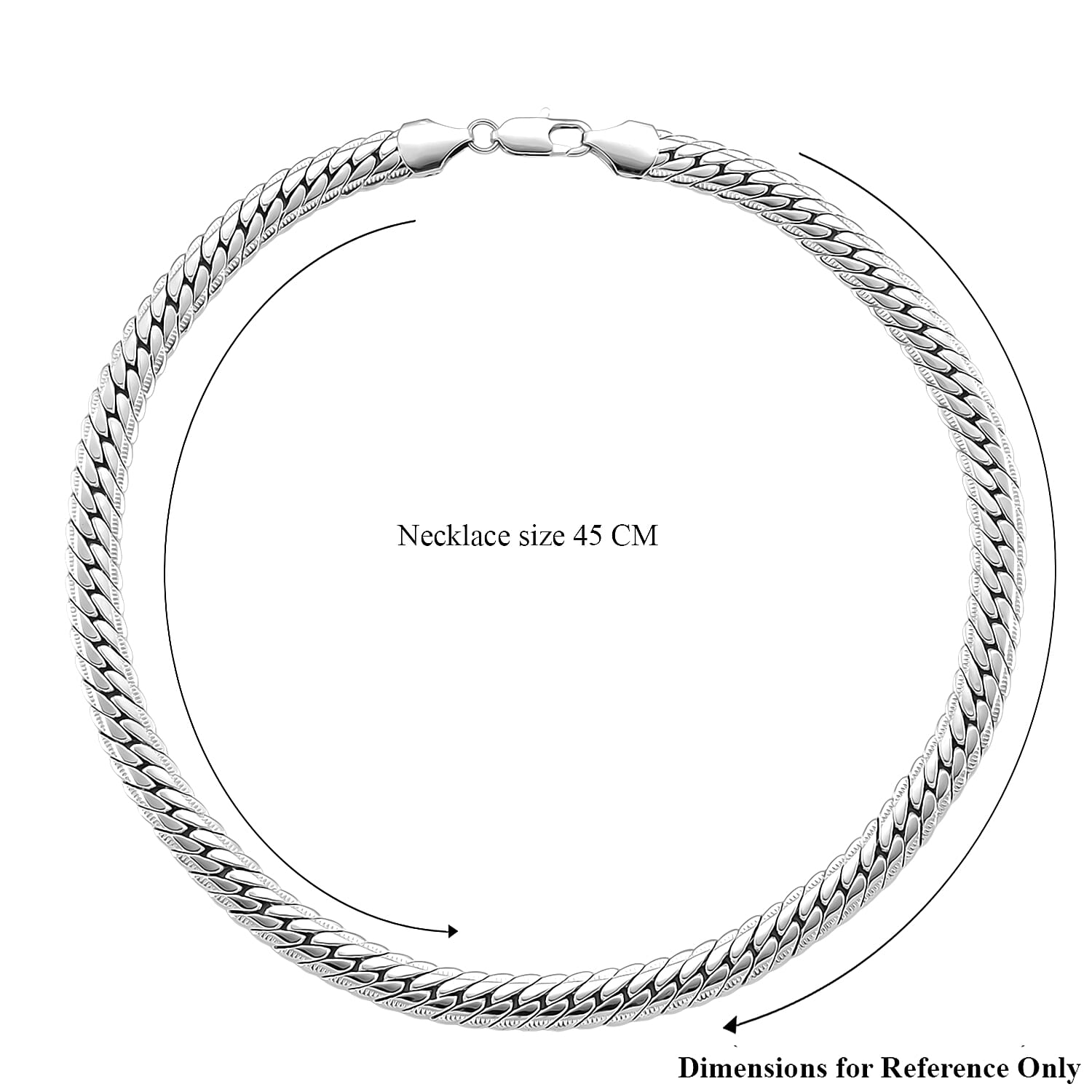 Necklace (Size 17.5) in White Gold Plated