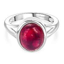 D'Joy Cabo Delgado Ruby Solitaire Ring in Rhodium Overlay Sterling Silver 5.74 Ct.