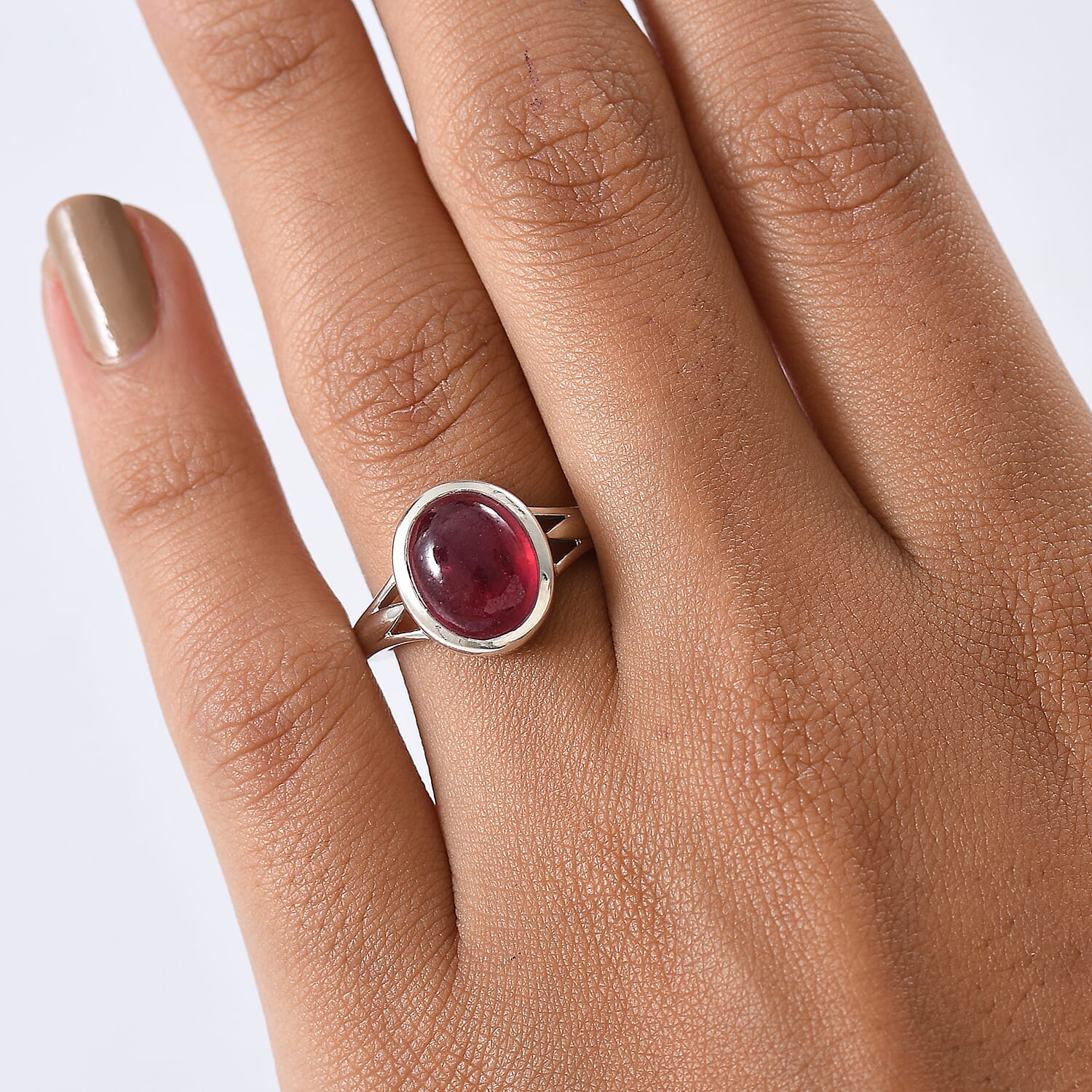 D'Joy Cabo Delgado Ruby Solitaire Ring in Rhodium Overlay Sterling Silver 5.74 Ct.