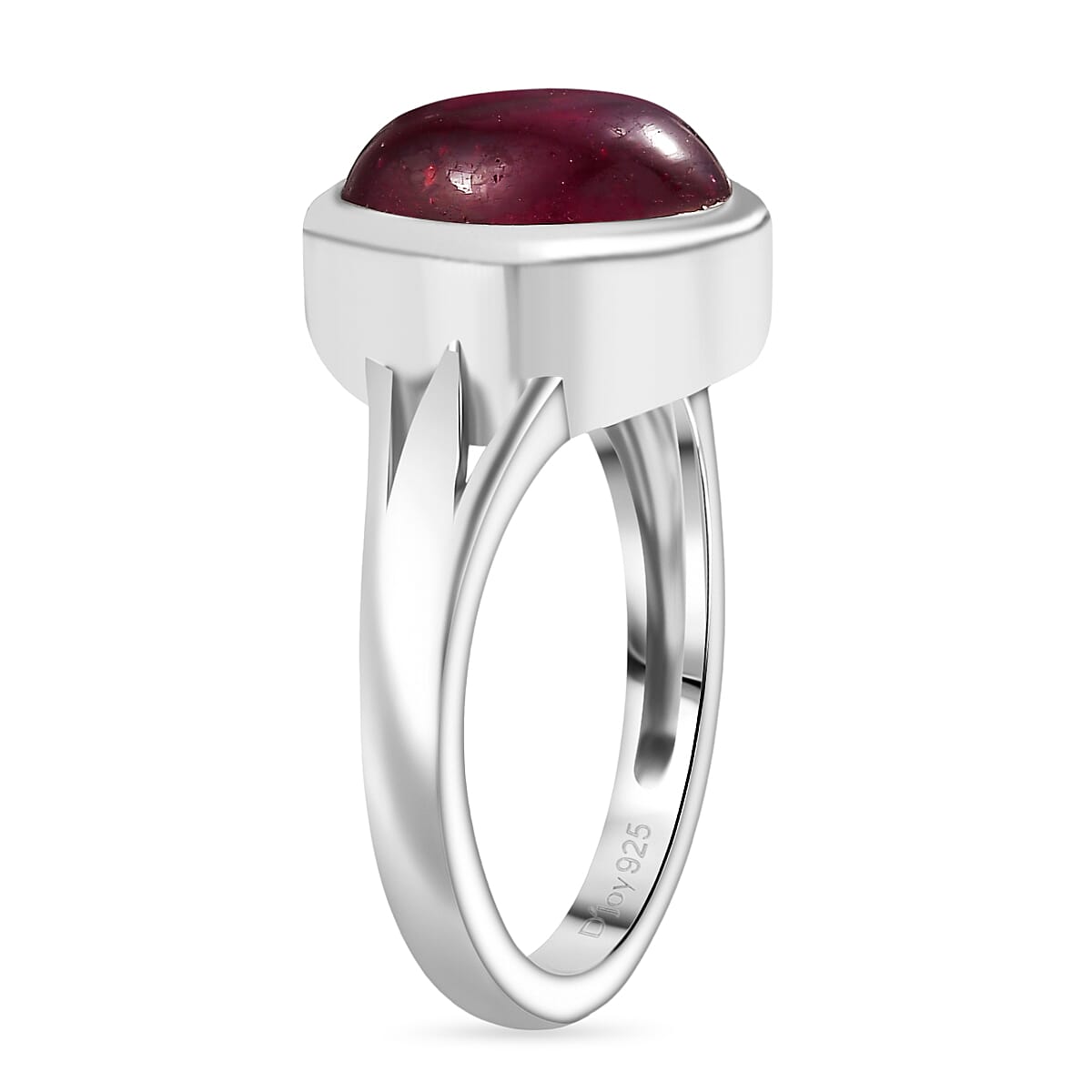 D'Joy Cabo Delgado Ruby Solitaire Ring in Rhodium Overlay Sterling Silver 5.74 Ct.