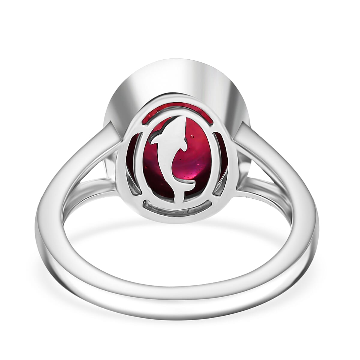 D'Joy Cabo Delgado Ruby Solitaire Ring in Rhodium Overlay Sterling Silver 5.74 Ct.