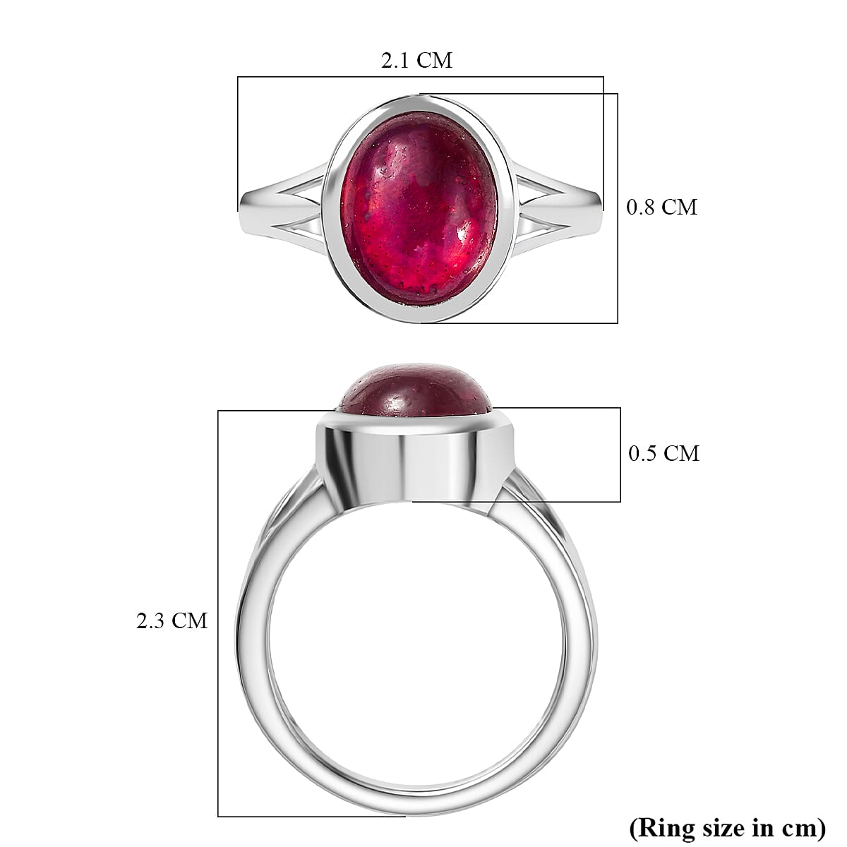 D'Joy Cabo Delgado Ruby Solitaire Ring in Rhodium Overlay Sterling Silver 5.74 Ct.