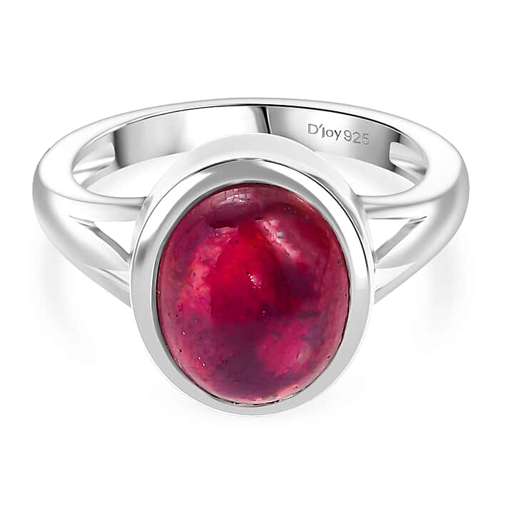D'Joy Cabo Delgado Ruby Solitaire Ring in Rhodium Overlay Sterling Silver 5.74 Ct.