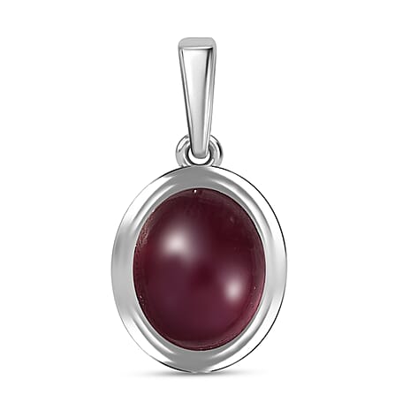 D'Joy Cabo Delgado Ruby Solitaire Pendant in Rhodium Overlay Sterling Silver 6.44 Ct.