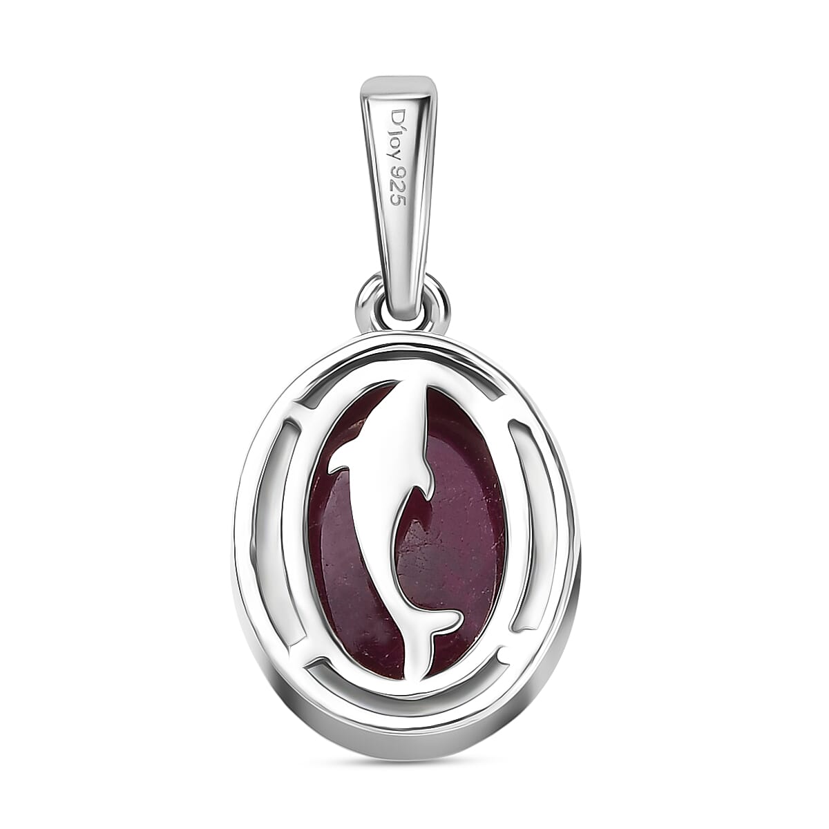 D'Joy Cabo Delgado Ruby Solitaire Pendant in Rhodium Overlay Sterling Silver 6.44 Ct.
