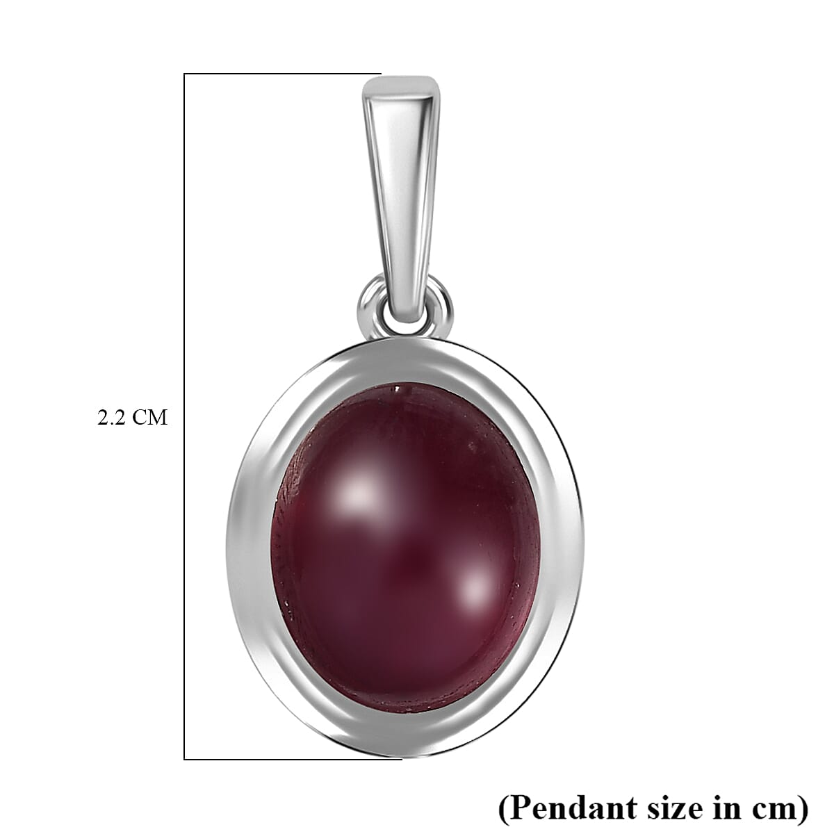 D'Joy Cabo Delgado Ruby Solitaire Pendant in Rhodium Overlay Sterling Silver 6.44 Ct.