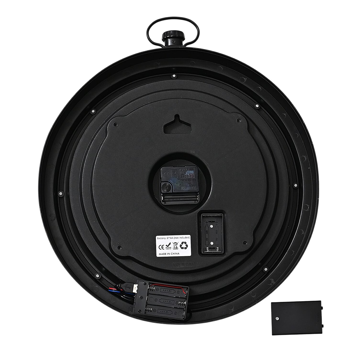 Rotating Gear Skeleton LED Wall Clock - Grey