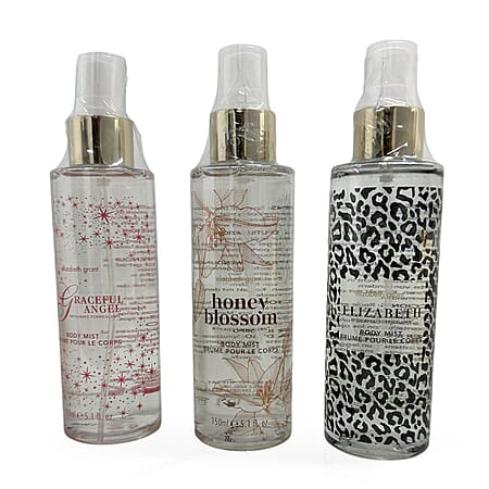 Elizabeth Grant Body Mists 3 X 150ml (Honey Blossom, Graceful Angel, Elizabeth)