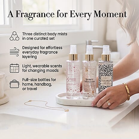 Elizabeth Grant Body Mists 3 X 150ml (Honey Blossom, Graceful Angel, Elizabeth)