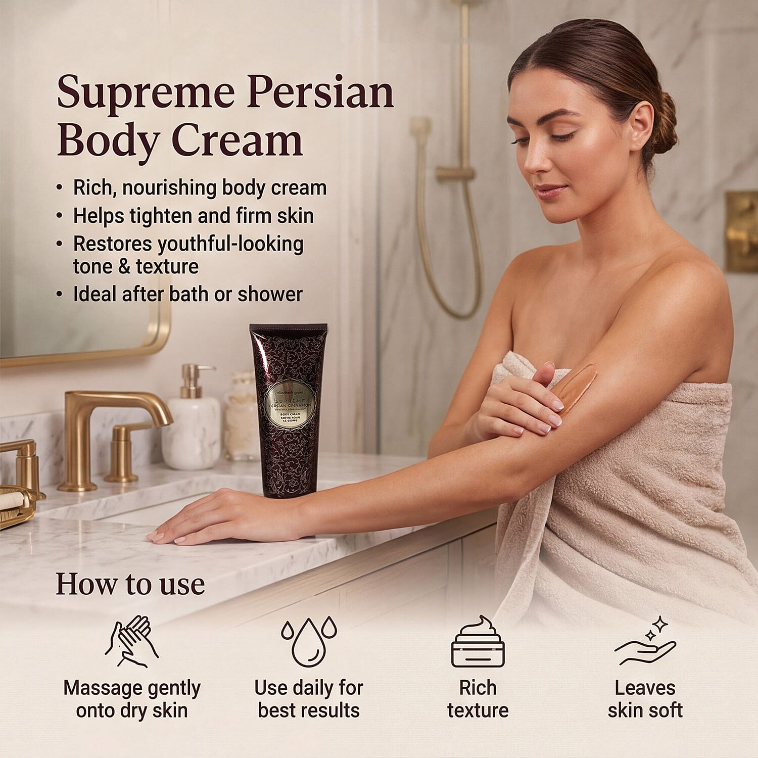 Elizabeth Grant Supreme Persian Cinnanmon Bath - Body Double Up SET OF 4