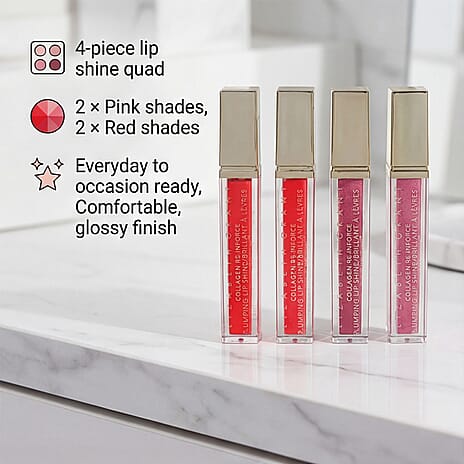 MISS IT- MISS OUT - Elizabeth Grant Collagen Re-Inforce Plumping Lip Shine Double Up Duo - Lip Shine Coral x2, Lip Shine Pink x2