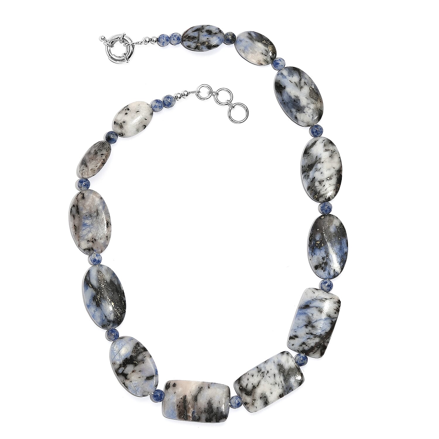 EverTrue Natural Sodalite Necklace (Size 20) in Platinum Overlay 380.00 Ct.