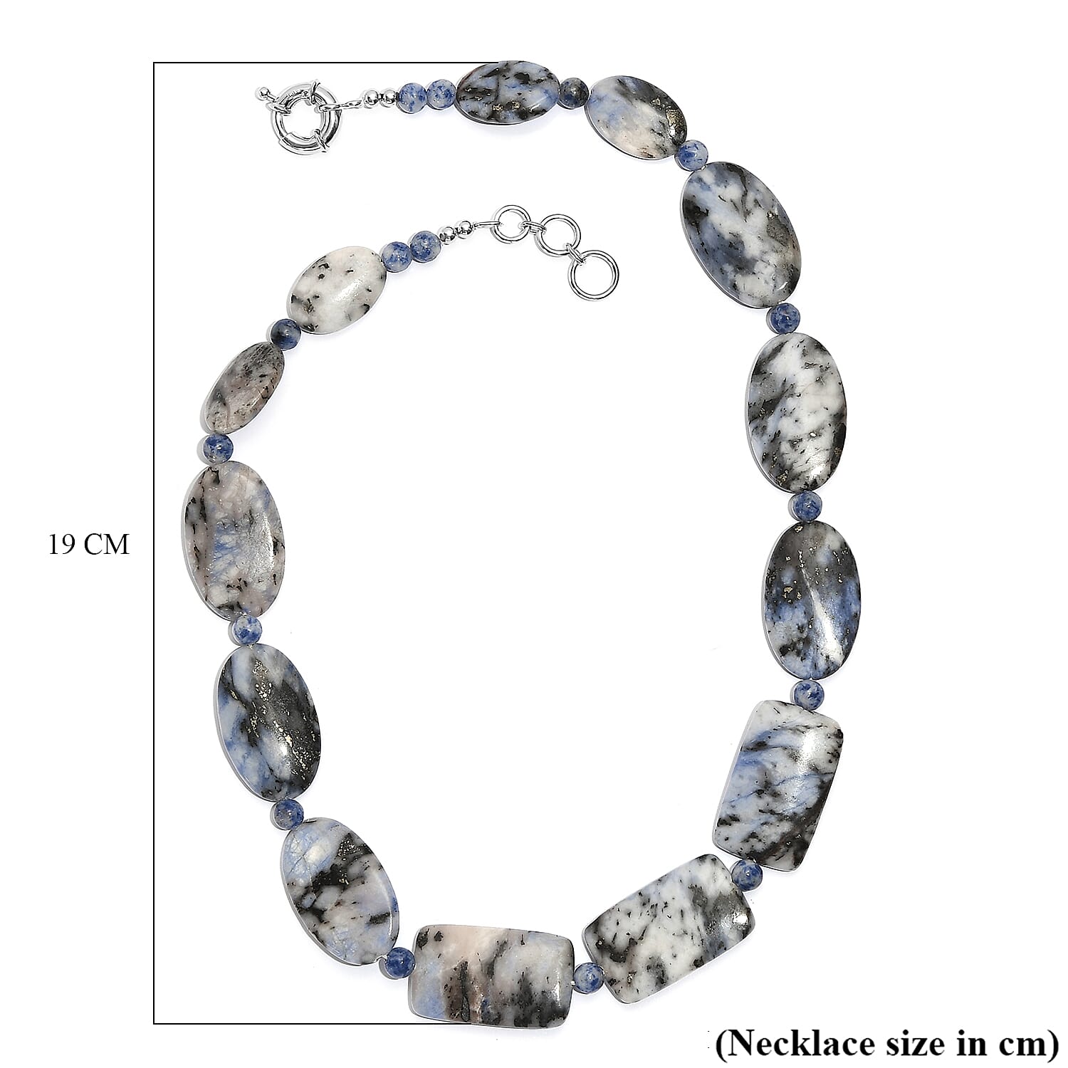EverTrue Natural Sodalite Necklace (Size 20) in Platinum Overlay 380.00 Ct.