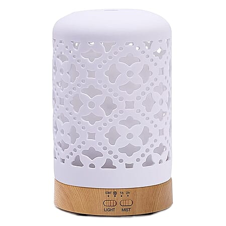 Brand New Launch - Porcelain Aroma Diffuser with Multi Coloured Lights and Timer - White Brand New Launch - Porcelain Aroma Diffuser with Multi Coloured Lights and Timer - White