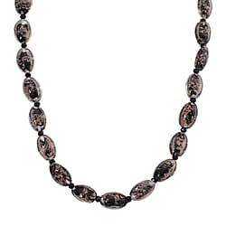 Blue Colour Murano Style Glass and Blue Glass Necklace (Size 20) with Magnetic Clasp in Silver Tone