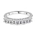 D'Joy GRA Certified Moissanite (VVS-D) Half Eternity 5 Stone Band Ring in Sterling Silver 1.07 Ct.