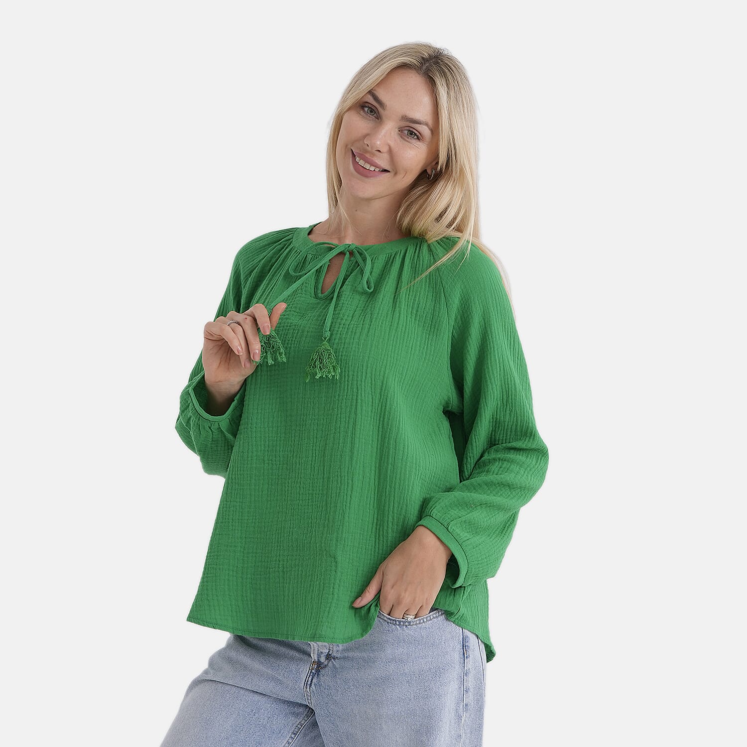 & Maisi Cotton Leaf Blouse