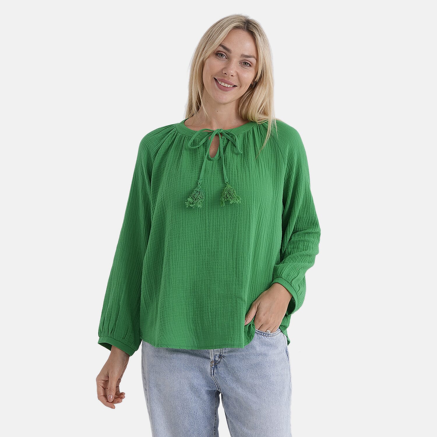 & Maisi Cotton Leaf Blouse
