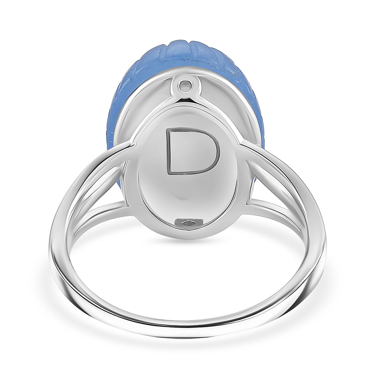 D'Joy Sleeping Beauty Turquoise & Blue Jade Ring in Rhodium Overlay Sterling Silver 14.00 Ct.