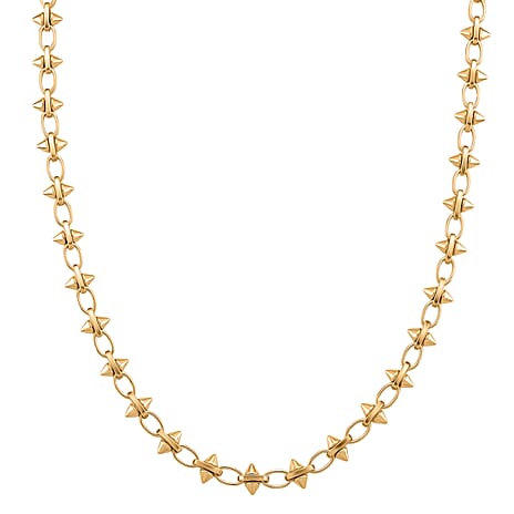 Yellow Gold Plated Spikes Necklace (Size - 20 - 2 Ext)