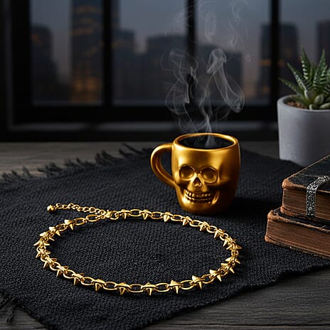 Yellow Gold Plated Spikes Necklace (Size - 20 - 2 Ext)