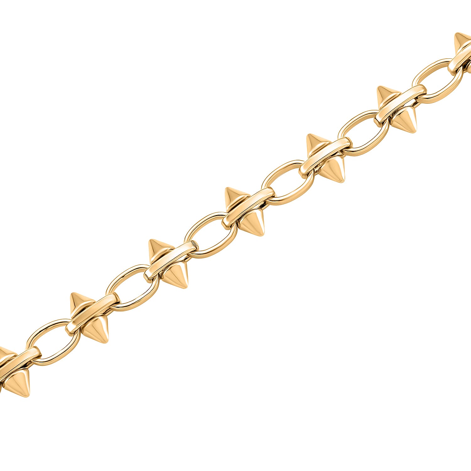 Yellow Gold Plated Spikes Necklace (Size - 20 - 2 Ext)