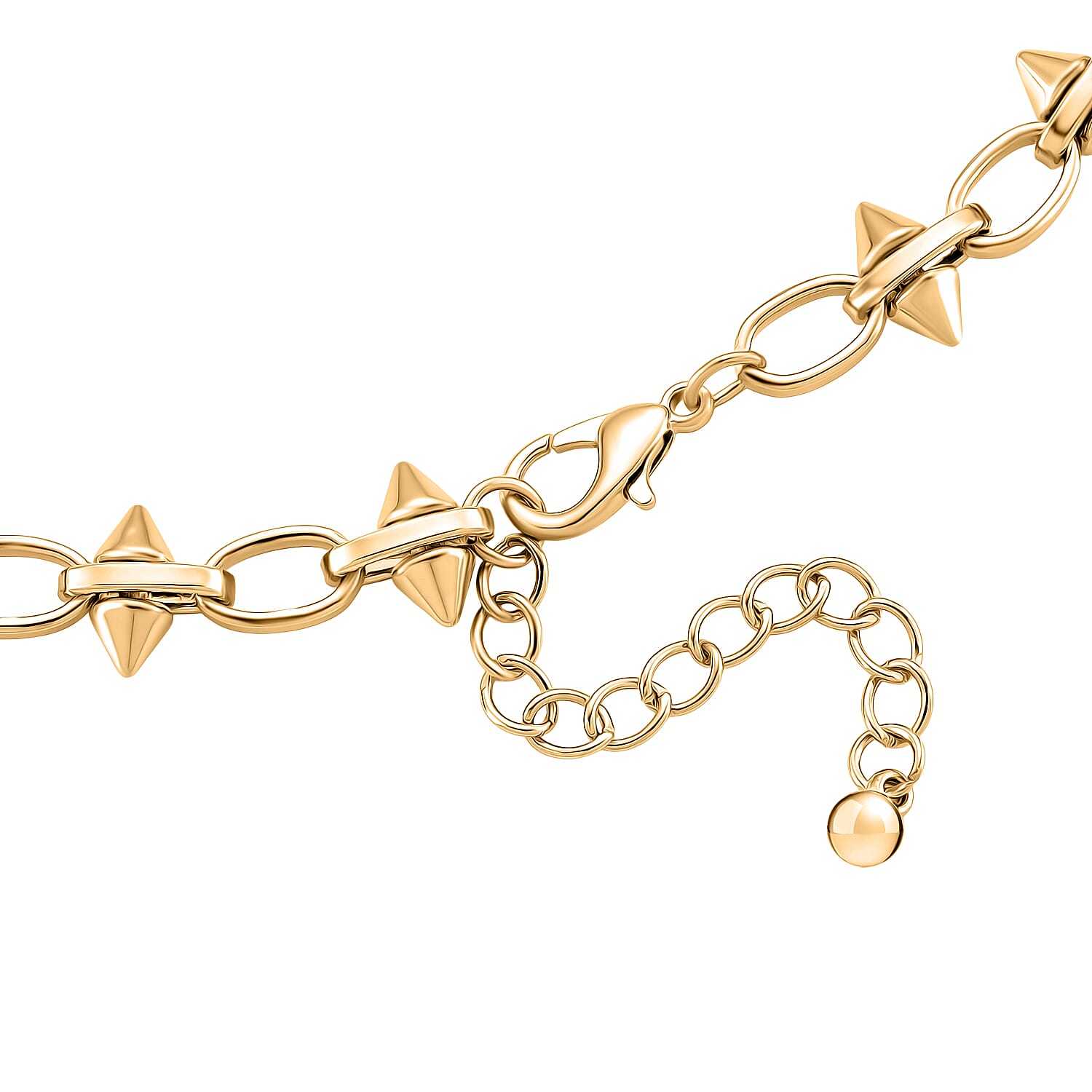 Yellow Gold Plated Spikes Necklace (Size - 20 - 2 Ext)