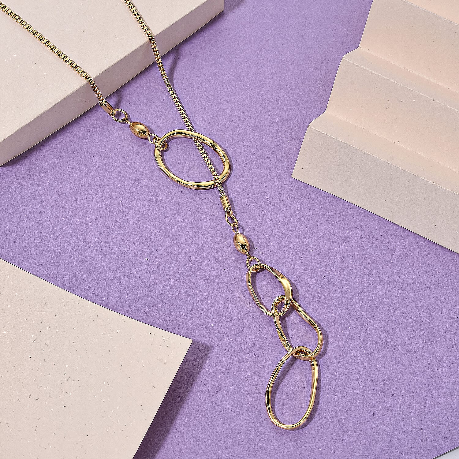 Designer Inspired Minimalist 3 Ring Drip Necklace (Size 28 NE-Adjustable)