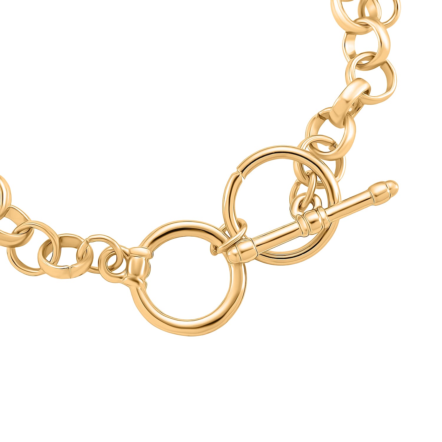 White Austrian Crystal, Simulated Pearl & Multi Colour Crystal Charm Bracelet (Size 7.5-8) with T-Bar Clasp in Yellow Gold Tone