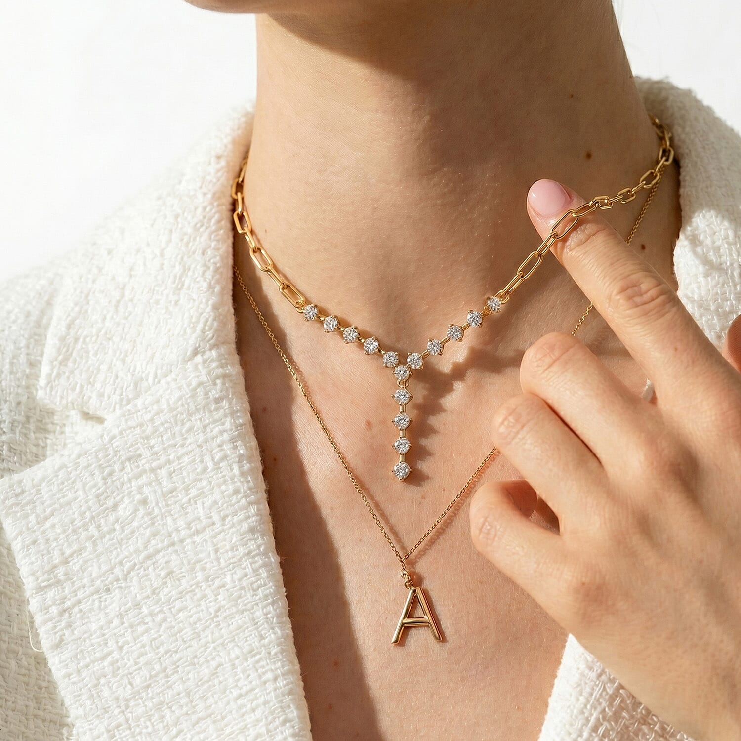 Luxuriant Lab Grown Diamond (SI-GH) Necklace (Size 20) in 18K Vermeil Yellow Gold Plated Sterling Silver 1.11 Ct, Silver Wt. 8.12 Gms.