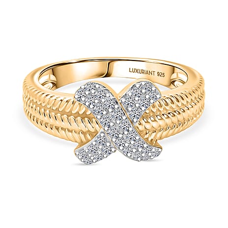 Luxuriant Lab Grown Diamond (SI-GH) Ring in 18K Vermeil Yellow Gold Plated Sterling Silver 0.33 Ct.