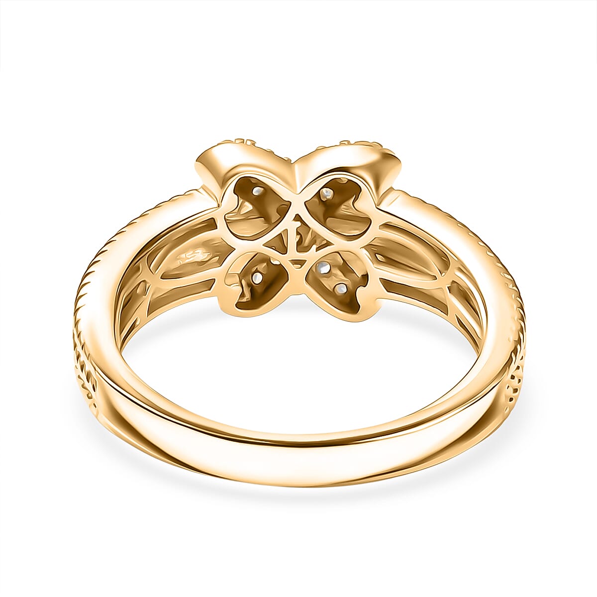 Luxuriant Lab Grown Diamond (SI-GH) Ring in 18K Vermeil Yellow Gold Plated Sterling Silver 0.33 Ct.