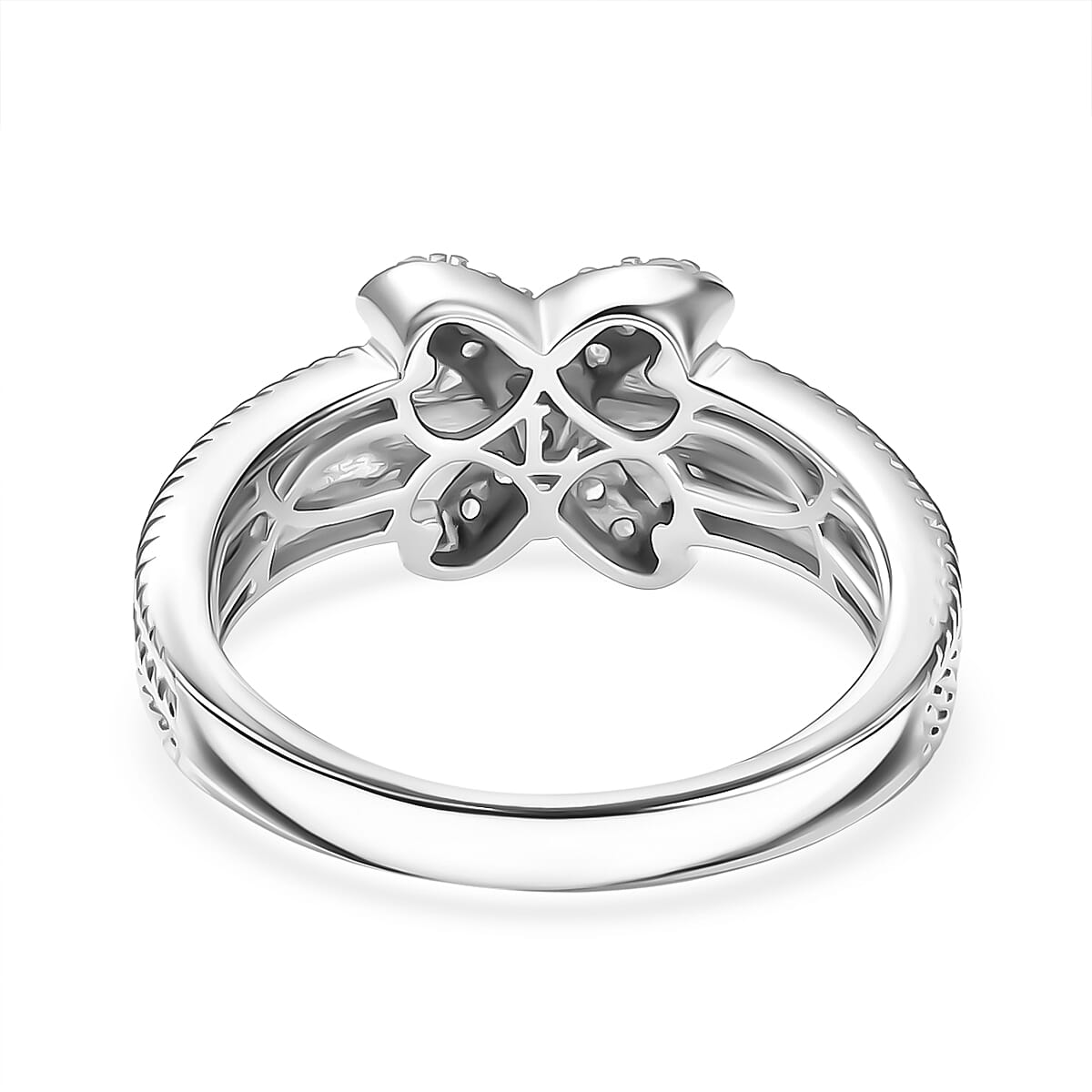 Luxuriant Lab Grown Diamond (SI-GH) Ring in Rhodium Overlay Sterling Silver 0.33 Ct.