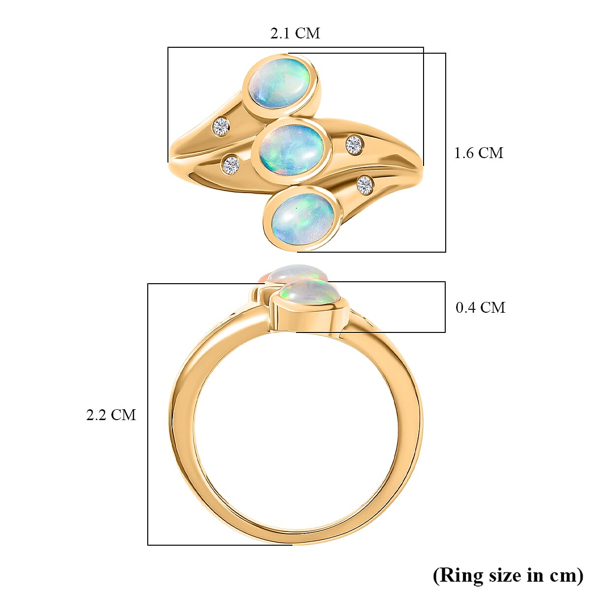 D'Joy White Zircon 3 Stone Ring in Sterling Silver