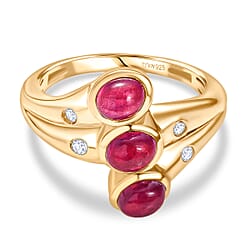 D'Joy White Zircon 3 Stone Ring in Sterling Silver