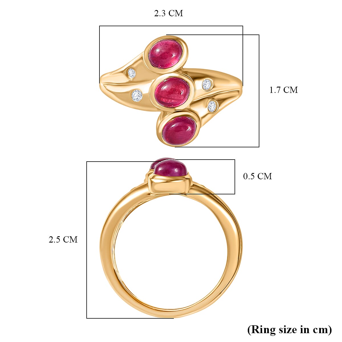 D'Joy White Zircon 3 Stone Ring in Sterling Silver