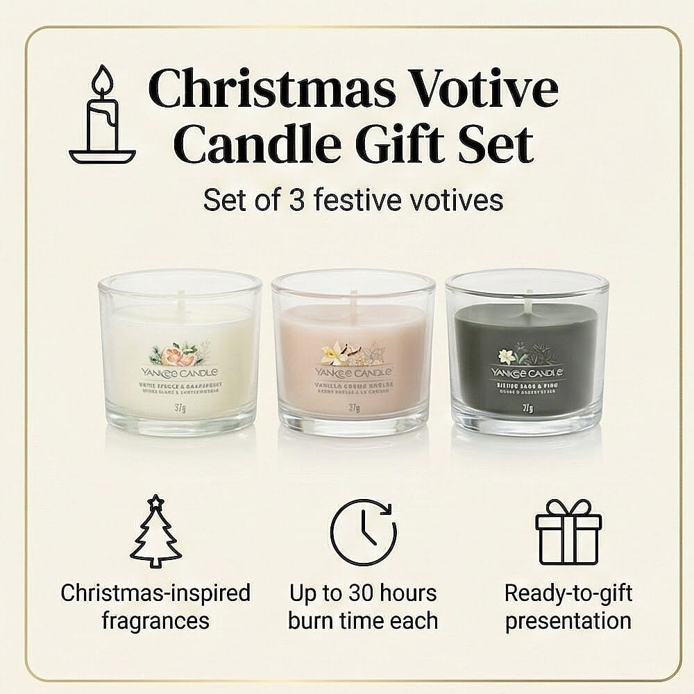 Yankee Candle Christmas 3 Candles Votive Gift Set - 37g x3