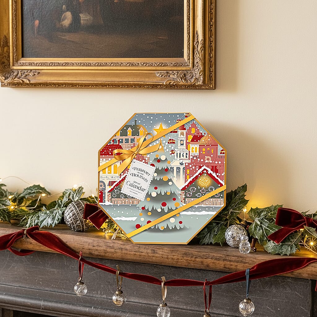 Yankee Candle Passport to the Holidays Advent Wreath Calendar - 24 Tea Lights & Holder Christmas Gift Set - Multi