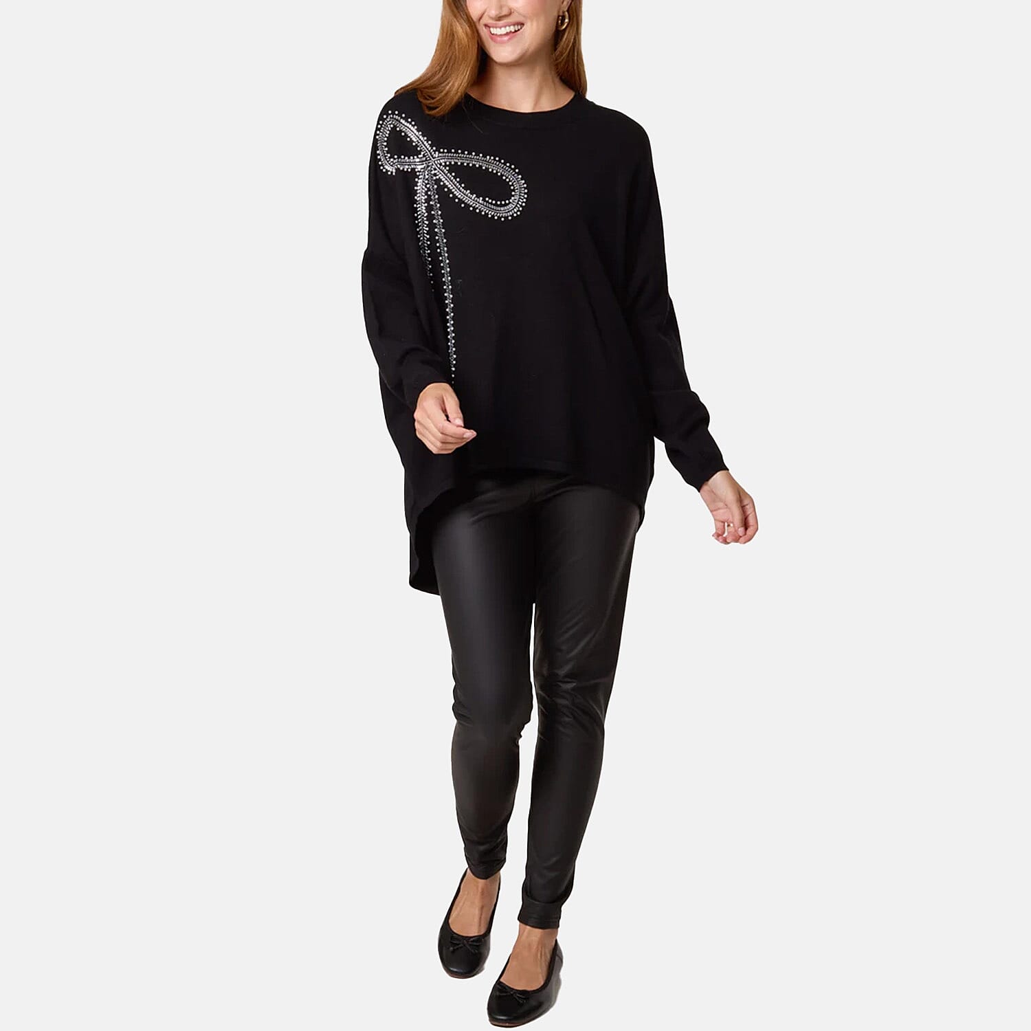 Nova of London Bow Jumper (Size - 8 to 20) - Black