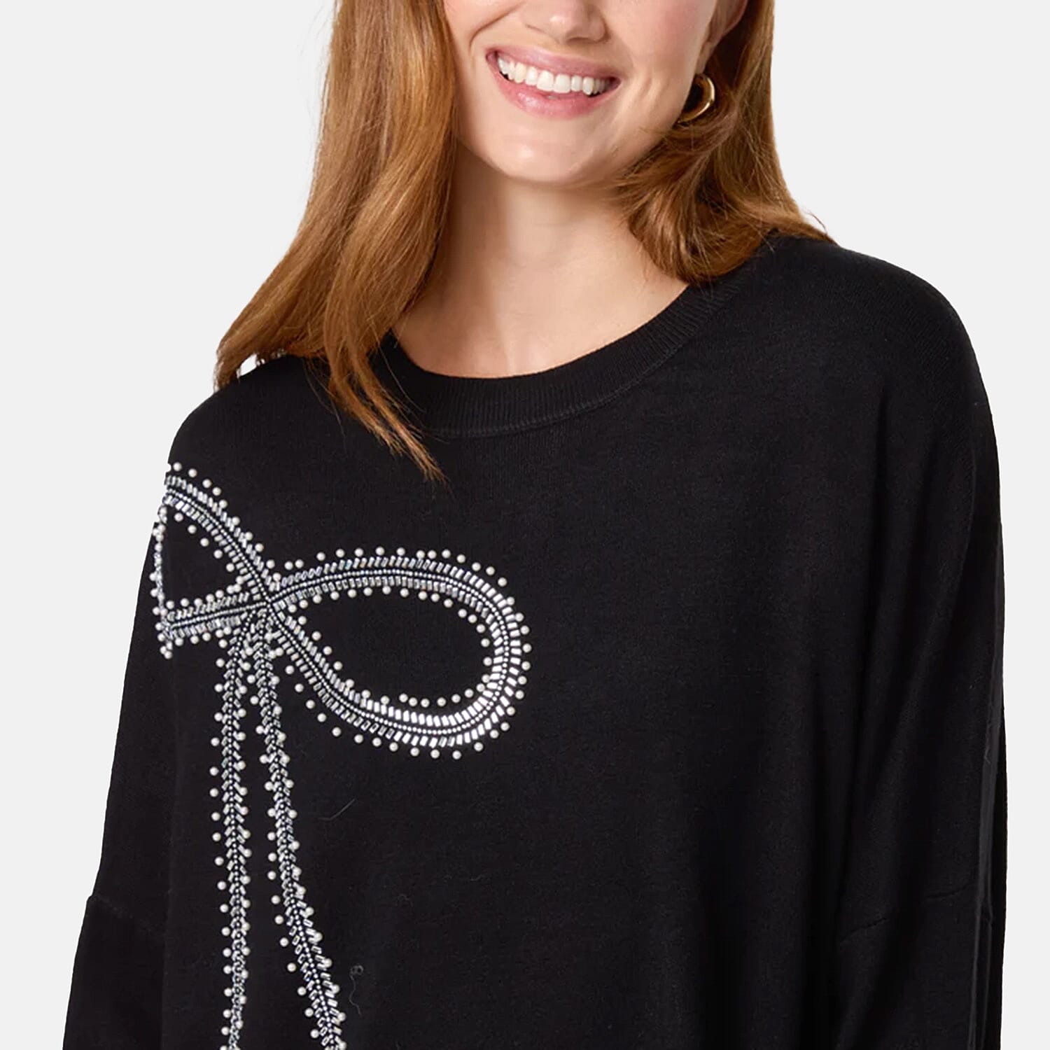 Nova of London Bow Jumper (Size - 8 to 20) - Black