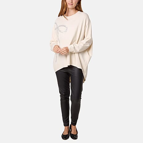 Nova of London Bow Jumper (Size - 8 to 20) - Cream