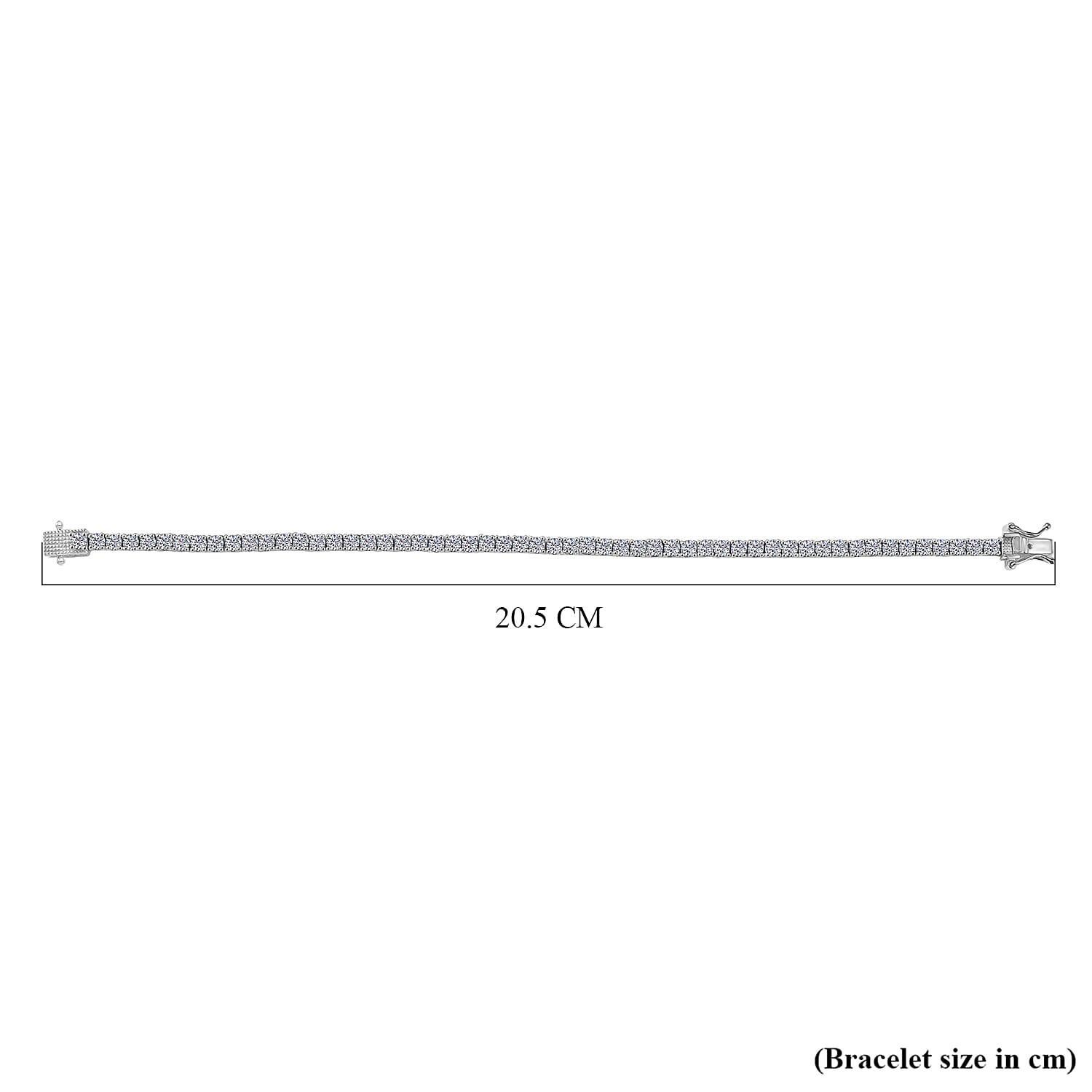 NY Close Out Deal - D'Joy Moissanite Cluster Bracelet (Size 8) with GB Lock Box in Rhodium Overlay Sterling Silver 6.15 Ct, Silver Wt. 10.96 Gms.