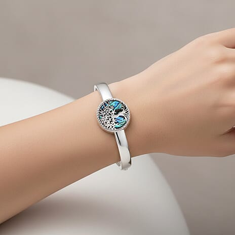 Tree of Life Collection - Abalone Shell Cuff Bangle (Size 7.5)