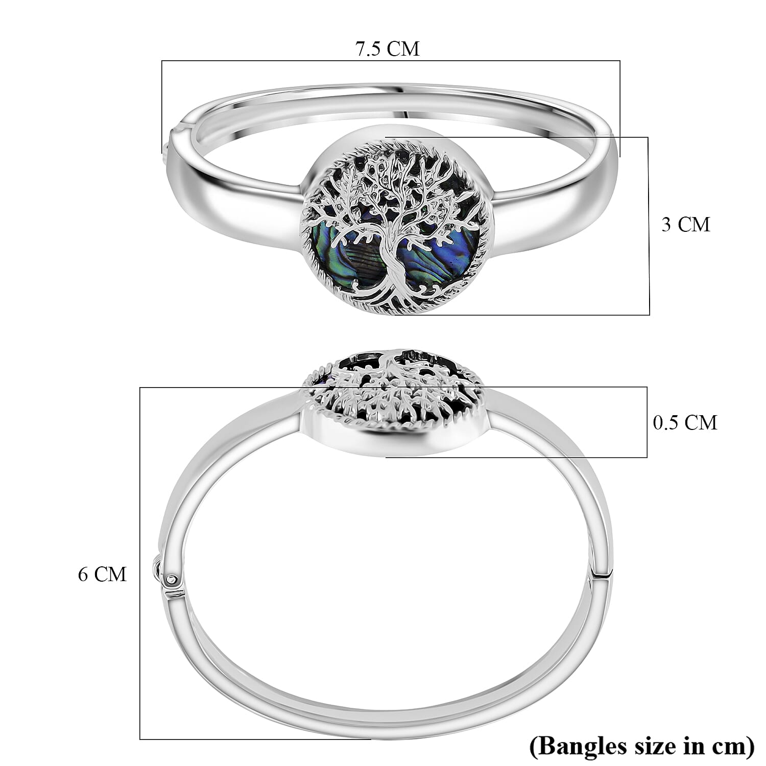 Abalone Shell Cuff Bangle  2.000  Ct.