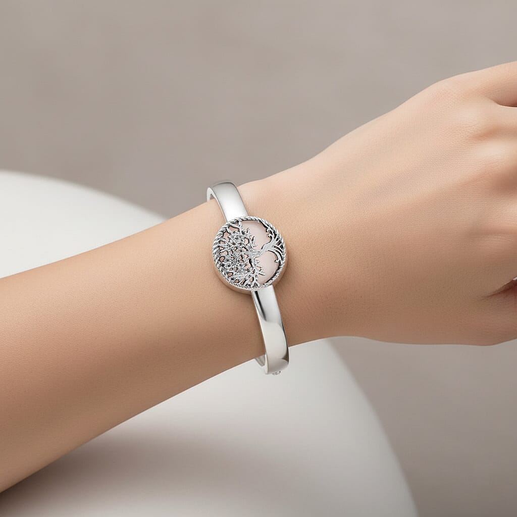 Rose Quartz Cuff Bangle  2.000  Ct.