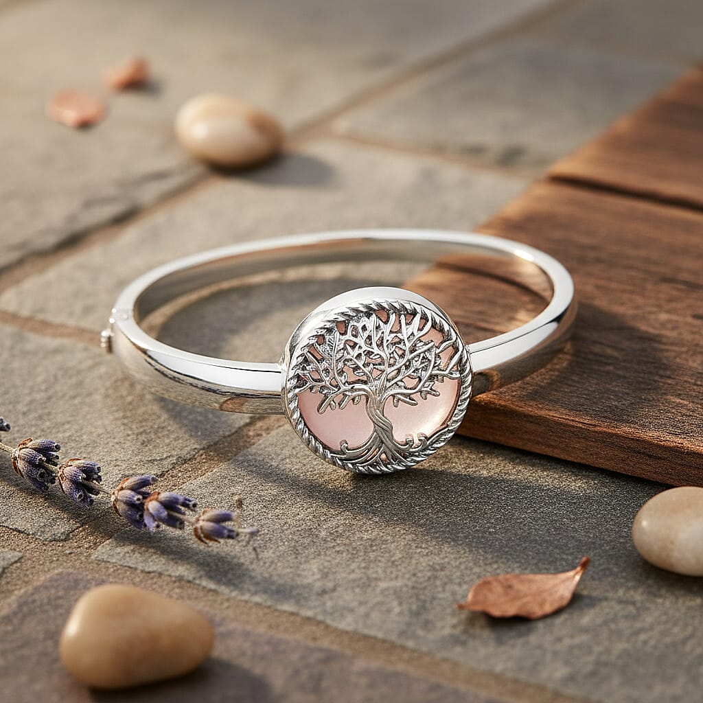 Rose Quartz Cuff Bangle  2.000  Ct.