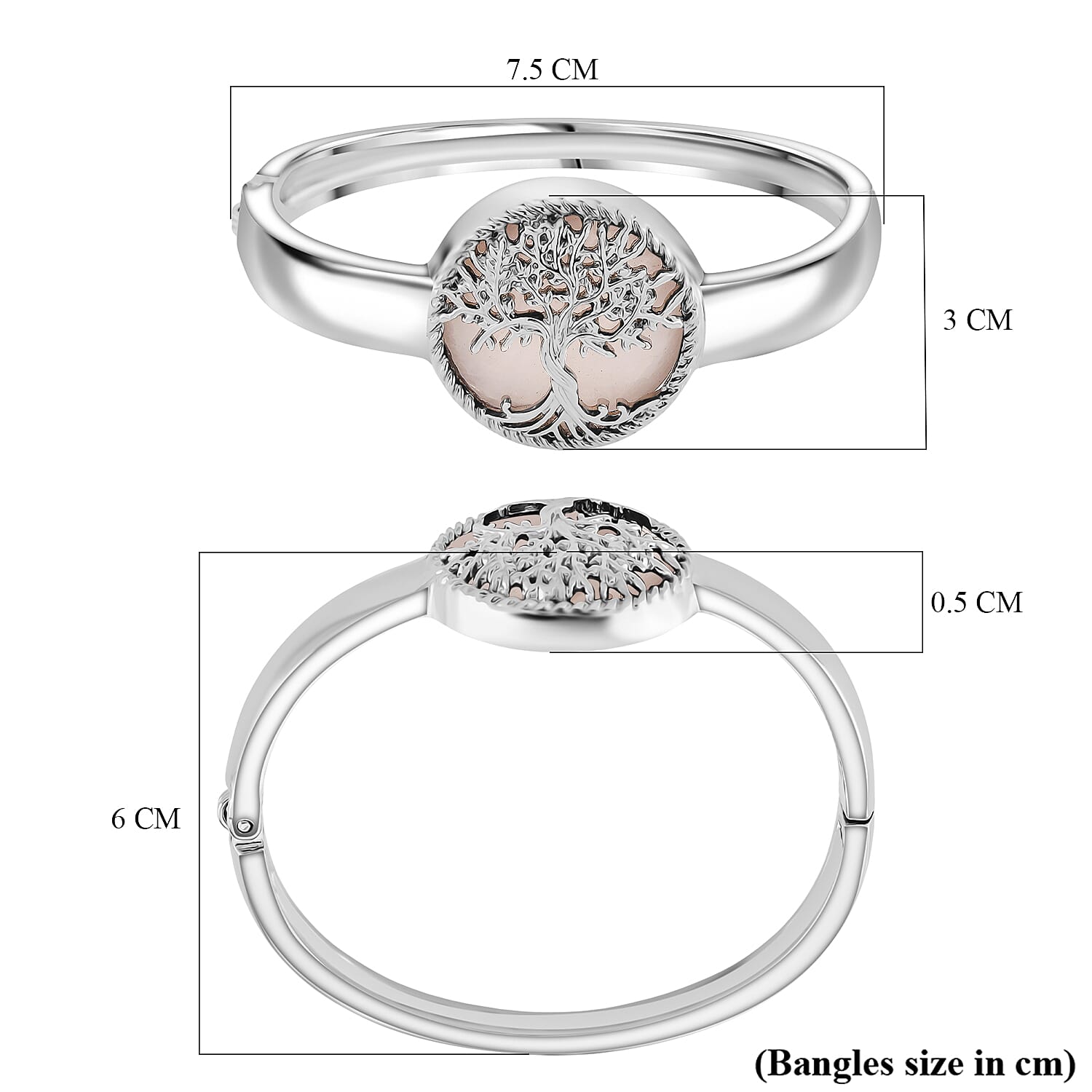 Rose Quartz Cuff Bangle  2.000  Ct.