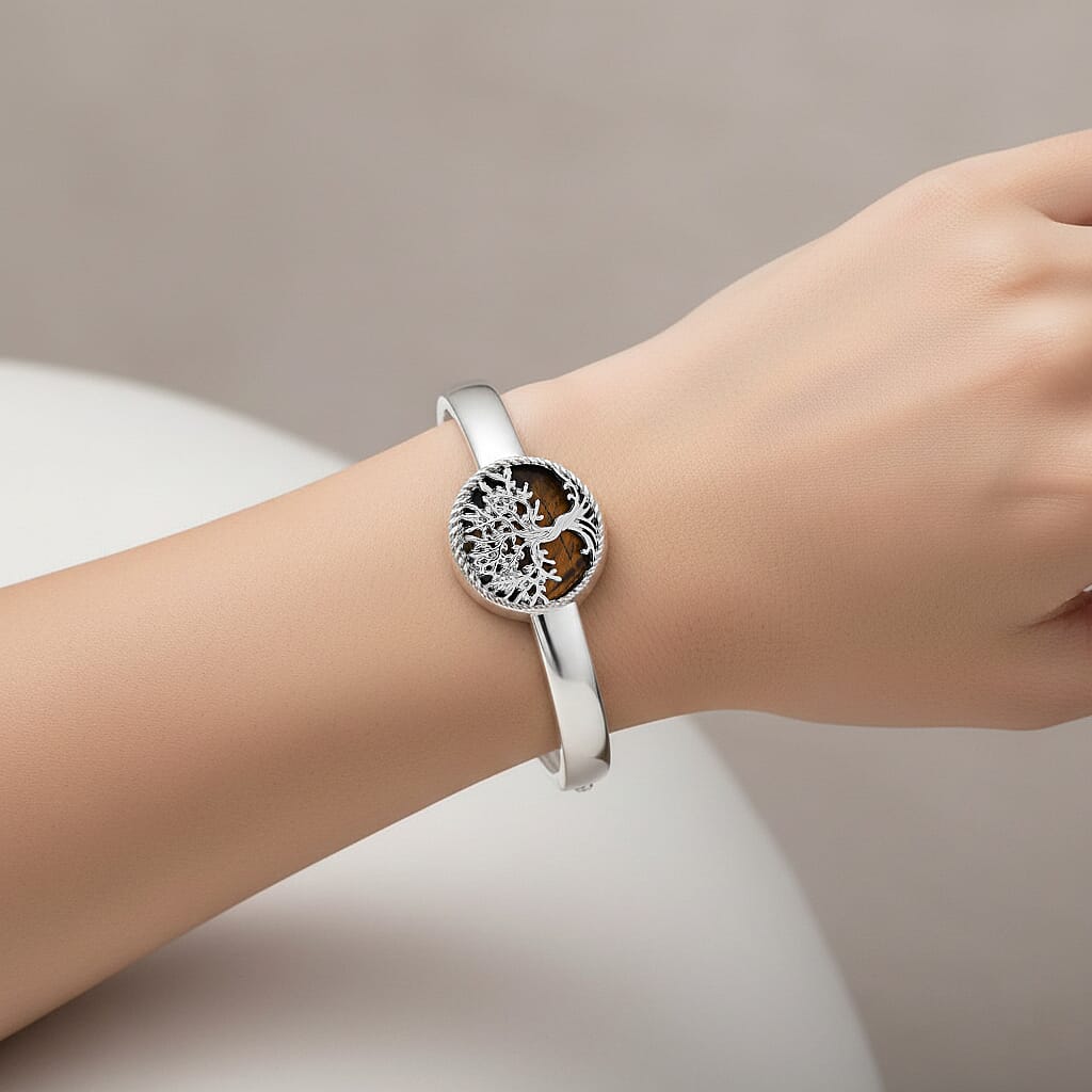 Yellow Tigers Eye Cuff Bangle  2.000  Ct.