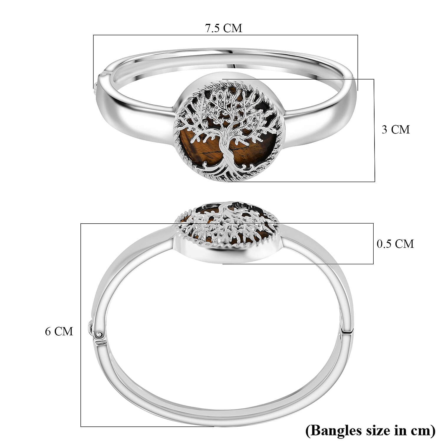 Yellow Tigers Eye Cuff Bangle  2.000  Ct.