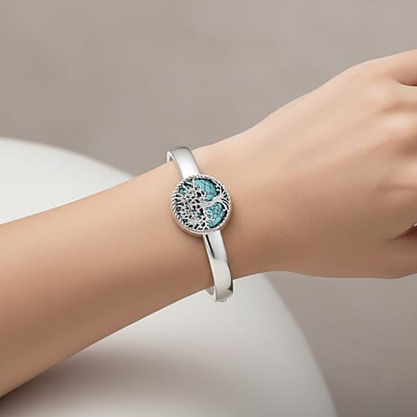 Tree of Life Collection - Blue Sandstone Cuff Bangle (Size 7.5)